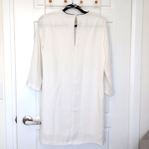MANGO White dress with black trim in Women's size XS - Picture 4 of 6